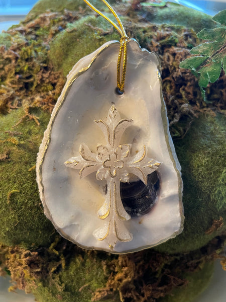 Custom Cross Oyster Ornament