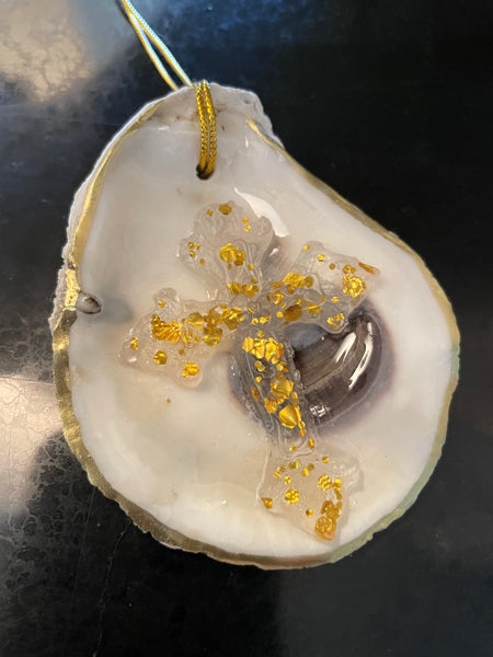 Custom Cross Oyster Ornament