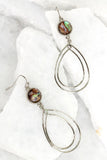 Silver Abalone Double Tear Drop Earrings