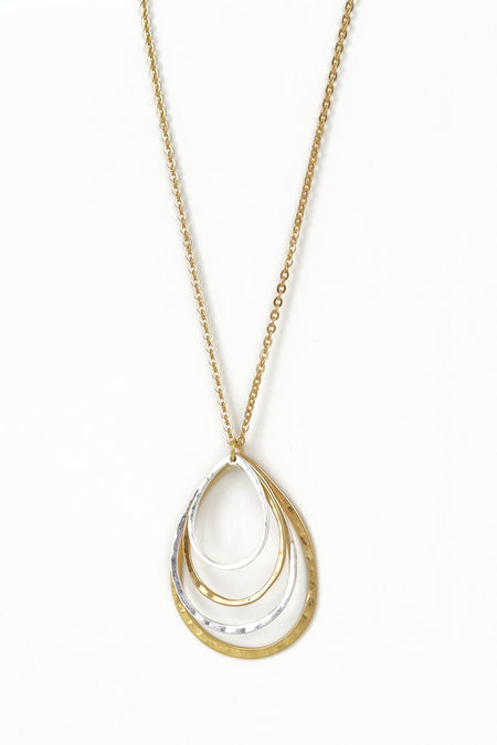 Silver Abalone Double Tear Drop Earrings