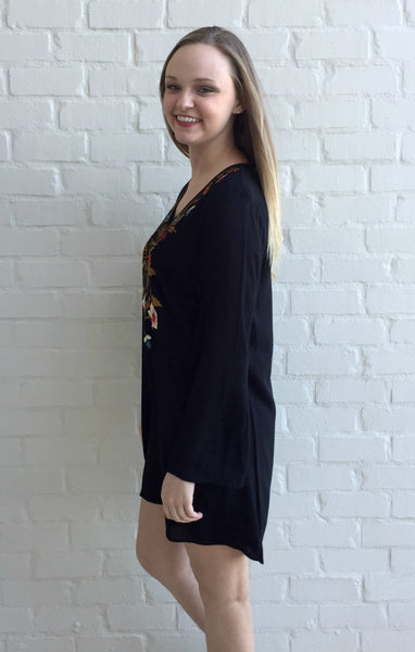 jodifl black dress Jodifl Scallop Trim Accent Button Down Babydoll Dress in Black M