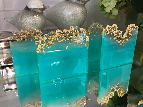 Custom Geode Resin Coaster Set