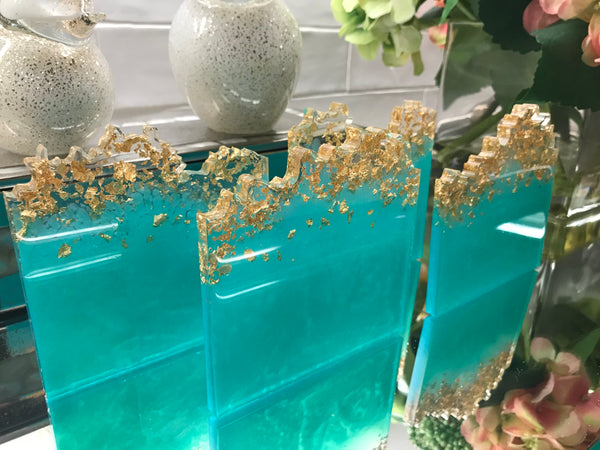 Custom Geode Resin Coaster Set