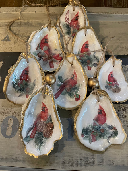 Oyster Cardinal Ornament