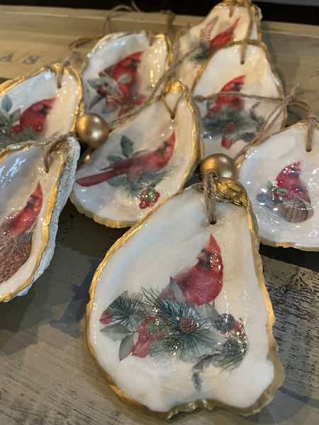 Oyster Cardinal Ornament