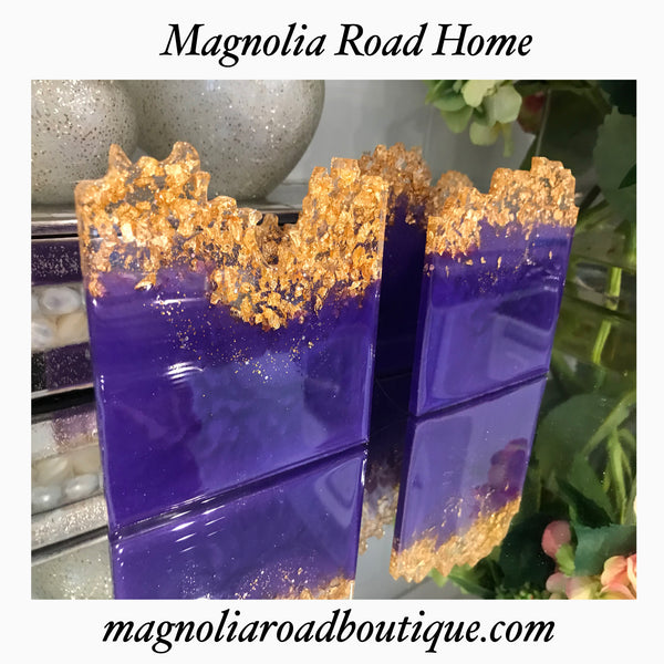 Custom Geode Resin Coaster Set