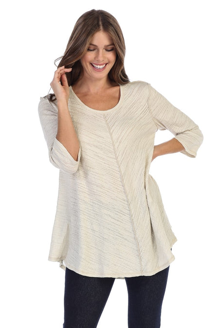 Ivory and Black Striped Tunic Top