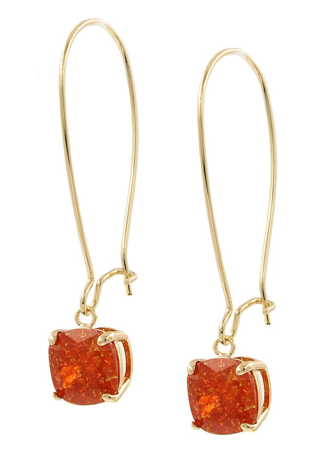 Orange Quartzite Stone and Leather Necklace