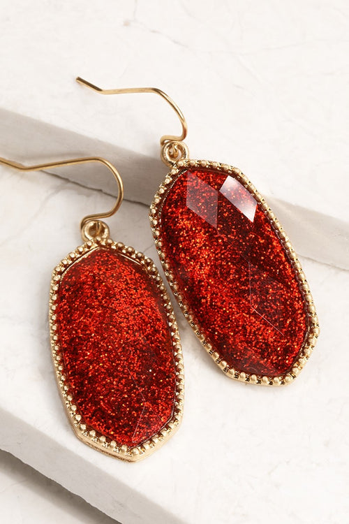 These stunning faceted glitter marquee earrings from Urbanista are simply gorgeous. Comes in Red, Gold, and White.