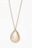 This layered textured tear drop pendant necklace is brought to you by Urbanista. Comes in Gold and Mixed Metal.
