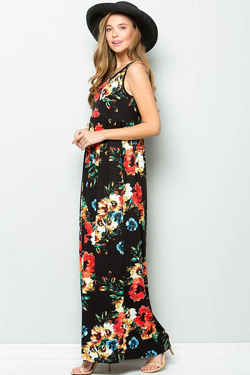 This best selling sleeveless maxi dress from Sweet Lovely is incredibly soft and comfortable. It features and full length skirt  and is made of soft knit jersey. Comes in black and ivory.