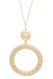 This lovely cut out circle pendant necklace from Illord is 34