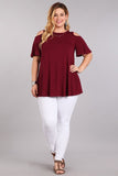 We love this solid knit cold shoulder top from Chris and Carol. It's perfect for fall and game-day events! 