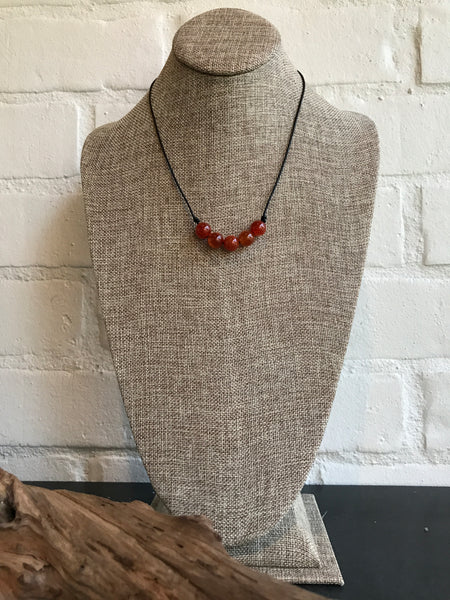 Faceted Glass Bead Link Necklace