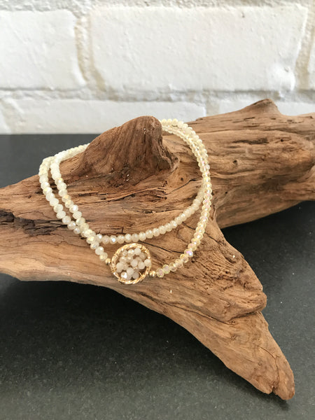 Mixed Natural Stone and Chain Long Necklace
