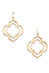 This charming earring set features a floral design, hangs 1.75