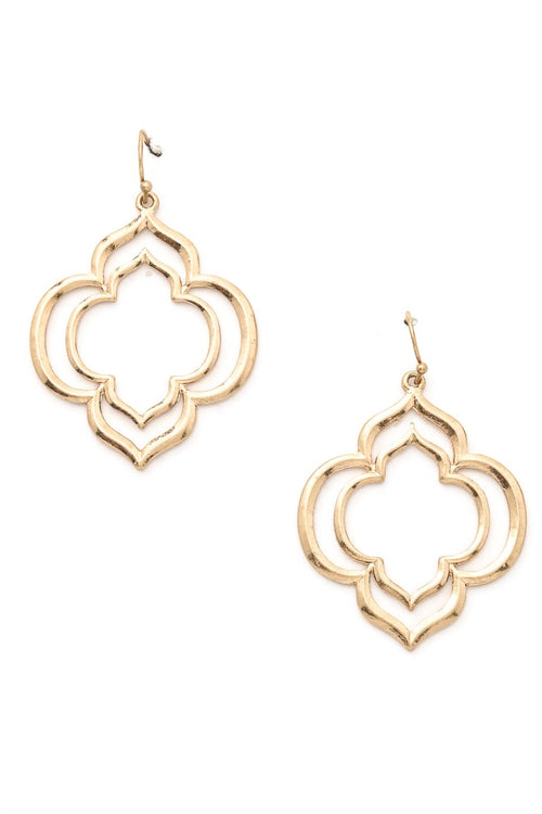 This charming earring set features a floral design, hangs 1.75", and is a great addition to any outfit. 