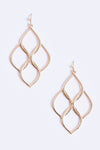 This elegant dangle drop earring set features multiple tear drop pieces and a charming look. Comes in Gold and Silver