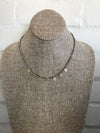 B.b.Lila creates stunning jewelry again with this grey bead and seven gold coin choker. 16 inches with a 3 inch extender.  