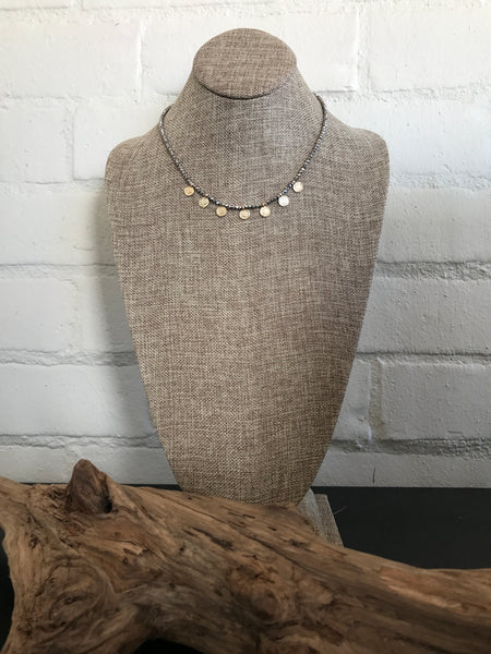 Faceted Glass Bead Link Necklace