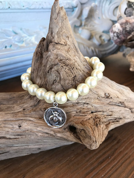 Custom Crafted Bracelets with Bee Charm