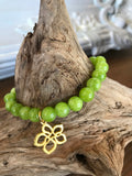 More Natural Stone Bracelets with Charm by Dixie Klein