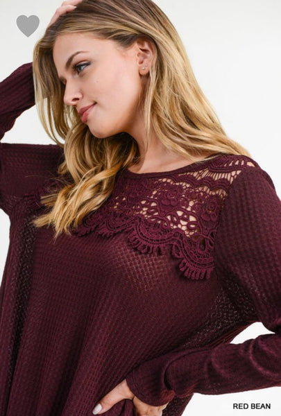 Lace and Waffle Top