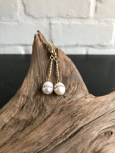 Swarorski Drop Pearl Earrings