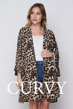 You will love wearing this animal print cardigan from Honeyme. It's super flowy and features oversized sleeves and short side slits. Comes in S-3X.
